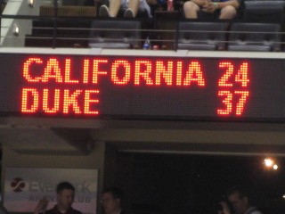 Jacksonville, FL 2010:  Duke enjoys a well-earned halftime lead in its second-round game of the NCAA tournament, en route to what would be its fourth championship in the past 20 seasons.  Good for THEM!